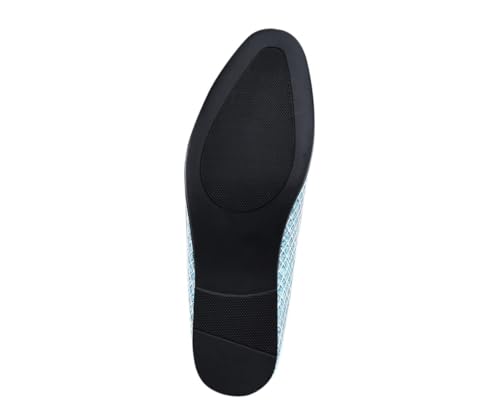 Sarlo Men's Dress Shoes, Black Glitter Loafer for Prom, Metallic Tuxedo Slip-on