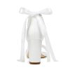 Block Heel Bridal Shoes Open Toe Wedding Shoes for Bride Pearl Heels Wedding Sandals