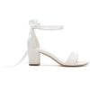 Pearl Wedding Shoes Open Toe Block Heel Wedding Sandals Chunky Heel Bridal Shoes