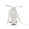 Pearl Wedding Shoes Open Toe Block Heel Wedding Sandals Chunky Heel Bridal Shoes