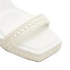 Womens Open Toe Pearl Platform Heels For Women Chunky Buckle Ankle Strap Wedding Heeled Sandals Dress Evening Bride Bridal Shoes
