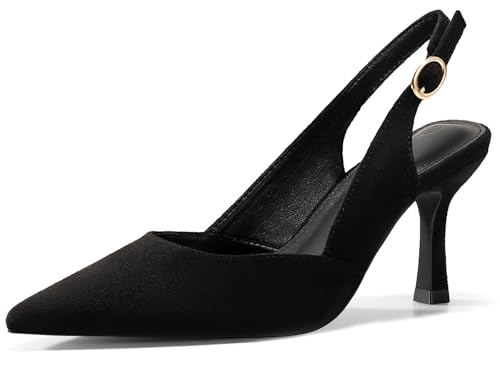 Women's Slingback Kitten Heels Closed Pointed Toe Wedding Party Dress Pumps Shoes