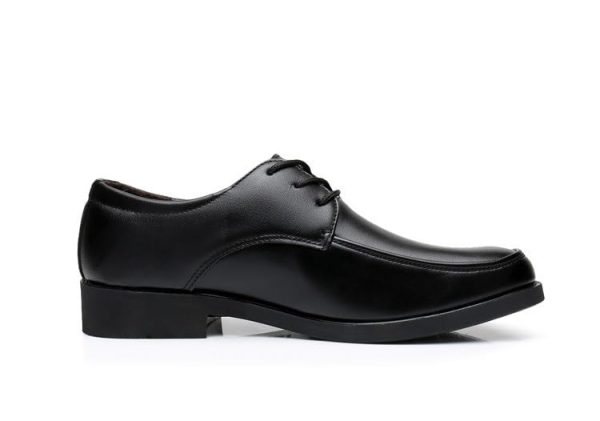 Formal Shoes for Men Waterproof Leather Round Toe Classic Lace Up Evening Prom Wedding Anti-Slip Non Slip Rubber Sole Block Heel