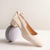 Womens Chunky Low Heels Bow Slingback Pumps Closed Square Toe Wedding Party Dress Shoes