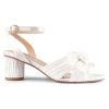 Women's Bow Knot Heeled Sandals Open Toe High Block Ankle Strap Chunky Heels Bride Wedding Shoes