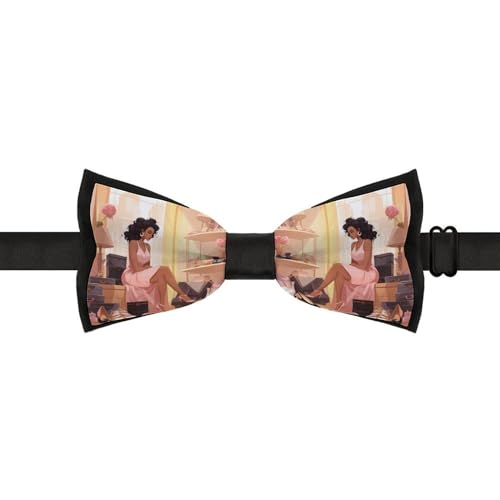 Woman with High Heel Shoes Luxury Bow Ties for Men Adjustable Bowtie Pre-Tied for Wedding Party