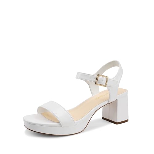 Women's Platform Heels Block Chunky Open Toe Ankle Strap Heel Fashion Wedding Party Dress Sandals Shoes