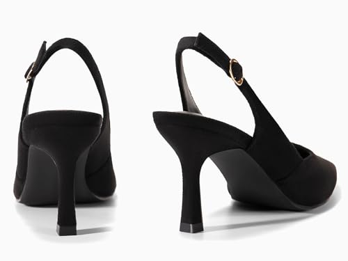 Women's Slingback Kitten Heels Closed Pointed Toe Wedding Party Dress Pumps Shoes