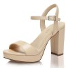 Wide Width Heels for Women Block Chunky Platform High Heels Sandals Open Toe Wedding Party Ankle Strap Dress Shoes