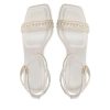 Womens Open Toe Pearl Platform Heels For Women Chunky Buckle Ankle Strap Wedding Heeled Sandals Dress Evening Bride Bridal Shoes
