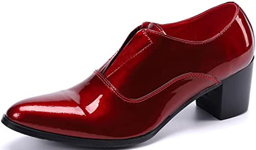 Mens Loafers Slip On Dress Casual Shoes Genuine Leather Pointed Toe Pump Formal Party Fashion Prom Wedding Tuxedo Party Ballroom