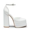 Women’s High Chunky Platform Closed Toe Block Heels Square Toe Ankle Strap Dress Wedding Party Pumps Shoes Aurelia
