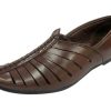 Punjabi Jutti for Mens Breathable Brown Fashion Loafers Sherwani Shoes Indian Flat Ethnic