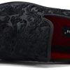 SPK35 Men's Vintage Velvet Flower Designer Dress Loafers Slip On Shoes Classic Tuxedo Dress Shoes