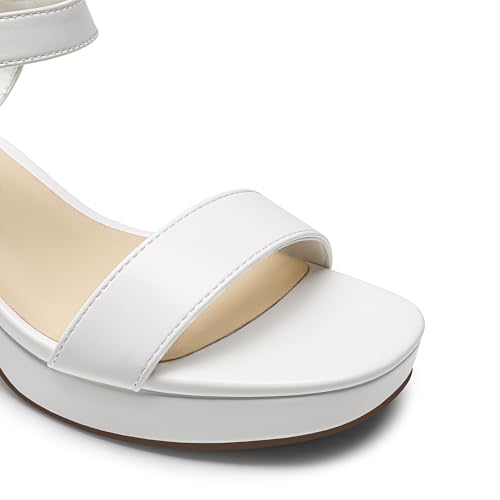 Women's Platform Heels Block Chunky Open Toe Ankle Strap Heel Fashion Wedding Party Dress Sandals Shoes