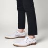 Mens White Oxfords Formal Dress Shoes - Genuine Leather Classic Round Toe Wingtip Brogue Lace Up Derby Shoes for Wedding