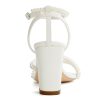 Block Heel Wedding Shoes for Bride Pearl Heels Open Toe Bridal Shoes Chunky Heel Wedding Sandals