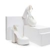 Women’s High Chunky Platform Closed Toe Block Heels Square Toe Ankle Strap Dress Wedding Party Pumps Shoes Aurelia