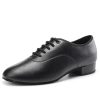 Men's Latin Dance Shoes Leather Lace-up Salsa Tango Ballroom Modern Professional Performance Practice Dance Shoes