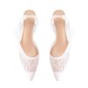 Slingback Mesh Mule Heels for Women with 3.75 Inches Heel