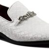SPK05 Men's Vintage Satin Silky Floral Print Embroidery Loafers Slip On Shoes Classic Tuxedo Dress Shoes