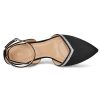Women's Pumps Shoes Pointed Toe Kitten Low Heels Stiletto Ankle Strap Closed Toe Wedding Party Dress Sandals