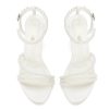 Block Heel Wedding Shoes for Bride Pearl Heels Open Toe Bridal Shoes Chunky Heel Wedding Sandals