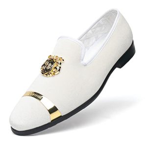 Men's Dress Loafers Velvet Gold Buckle Handmade Party Wedding Shoes