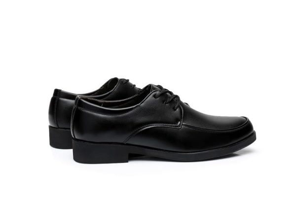 Formal Shoes for Men Waterproof Leather Round Toe Classic Lace Up Evening Prom Wedding Anti-Slip Non Slip Rubber Sole Block Heel