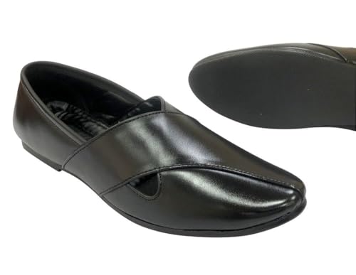 Punjabi Jutti for Men Mojari BlackSherwani Shoes Pakistani Jutti Groom Loafers Slipon Jalsa