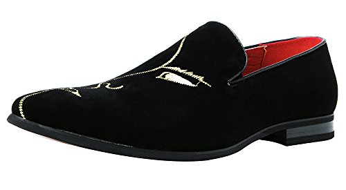 Mens Slip-On Loafers Business Dress Tuxedo Leather Lined Slippers Driving Moccasins Lightweight Embroidery Suede Luxury Formal
