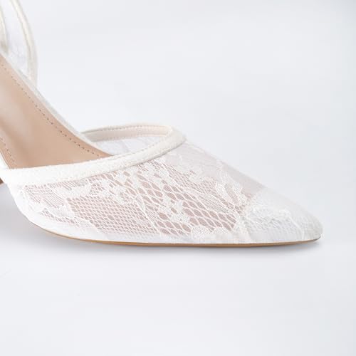 Slingback Mesh Mule Heels for Women with 3.75 Inches Heel