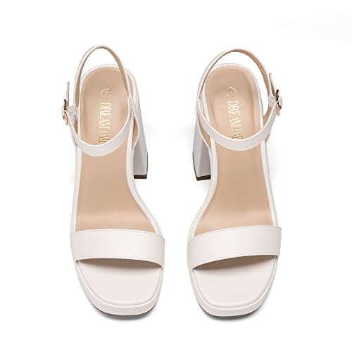 Heels for Women Block Chunky Platform High Heels Open Toe GISELLE Fashion Wedding Party Evening Prom Dance Ankle Strap Dress