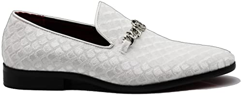 SPK05 Men's Vintage Satin Silky Floral Print Embroidery Loafers Slip On Shoes Classic Tuxedo Dress Shoes
