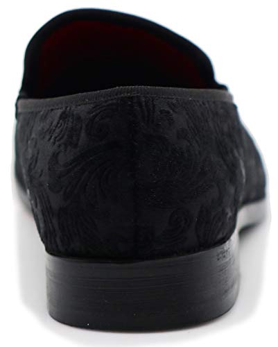 SPK35 Men's Vintage Velvet Flower Designer Dress Loafers Slip On Shoes Classic Tuxedo Dress Shoes