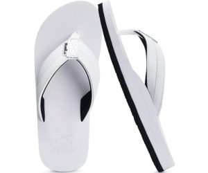Men's Yoga Mat Leather Flip Flops with Arch Support Comfortable Cushion Walking Thong Sandals Slip On Indoor Outdoor