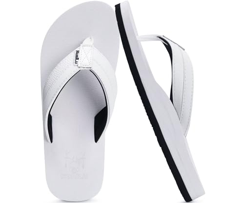Men's Yoga Mat Leather Flip Flops with Arch Support Comfortable Cushion Walking Thong Sandals Slip On Indoor Outdoor