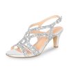 Women's Amelia Heels Sandals Sparkle Crystal Open Toe Slingback High Heel Sandals Dress Pumps Shoes for Party Wedding