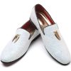 Mens Smoking Glitter Slipper, Luxury Penny Slip-On Classic Party Wedding Tuxedo Loafers Sparkle Dress Shoes