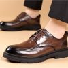 Retro Dress Oxford Men's Lace-Up Comfortable Fashion Round Toe Chunky Heel Business Casual Modern Work Wedding Shoes