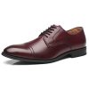 Mens Leather Updated Classic Cap Toe Oxfords Lace Dress Shoes