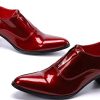 Mens Loafers Slip On Dress Casual Shoes Genuine Leather Pointed Toe Pump Formal Party Fashion Prom Wedding Tuxedo Party Ballroom