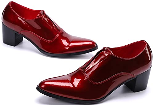 Mens Loafers Slip On Dress Casual Shoes Genuine Leather Pointed Toe Pump Formal Party Fashion Prom Wedding Tuxedo Party Ballroom