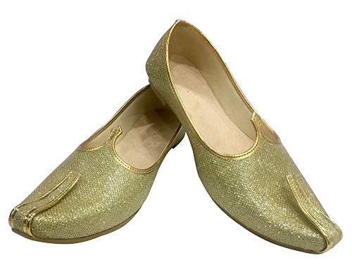 Mens Gold Glitter Wedding Shoes Formal Shoes Handmade Jooti Ethnic Jutti Mens Mojari