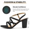 Chunky Heels for Women Prom: Comfortable Strappy Open Toe Heeled Sandals - Ankle Strap Wedding Dress Heel Shoes