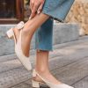 Womens Chunky Low Heels Bow Slingback Pumps Closed Square Toe Wedding Party Dress Shoes