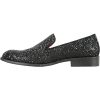 Men Dress Shoe Prom Slip on Loafer Tuxedo Shoe Classic Metallic Glitter for Wedding Prom Party Black Gold Silver