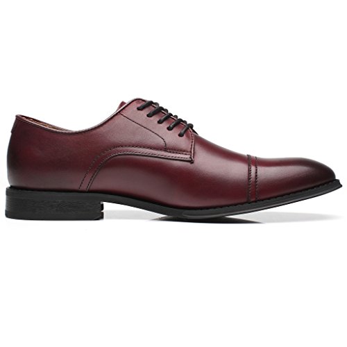 Mens Leather Updated Classic Cap Toe Oxfords Lace Dress Shoes