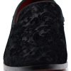 SPK35 Men's Vintage Velvet Flower Designer Dress Loafers Slip On Shoes Classic Tuxedo Dress Shoes
