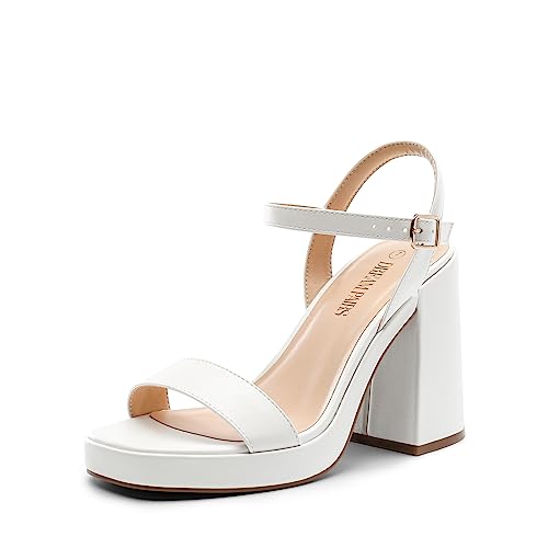 Heels for Women Block Chunky Platform High Heels Open Toe GISELLE Fashion Wedding Party Evening Prom Dance Ankle Strap Dress